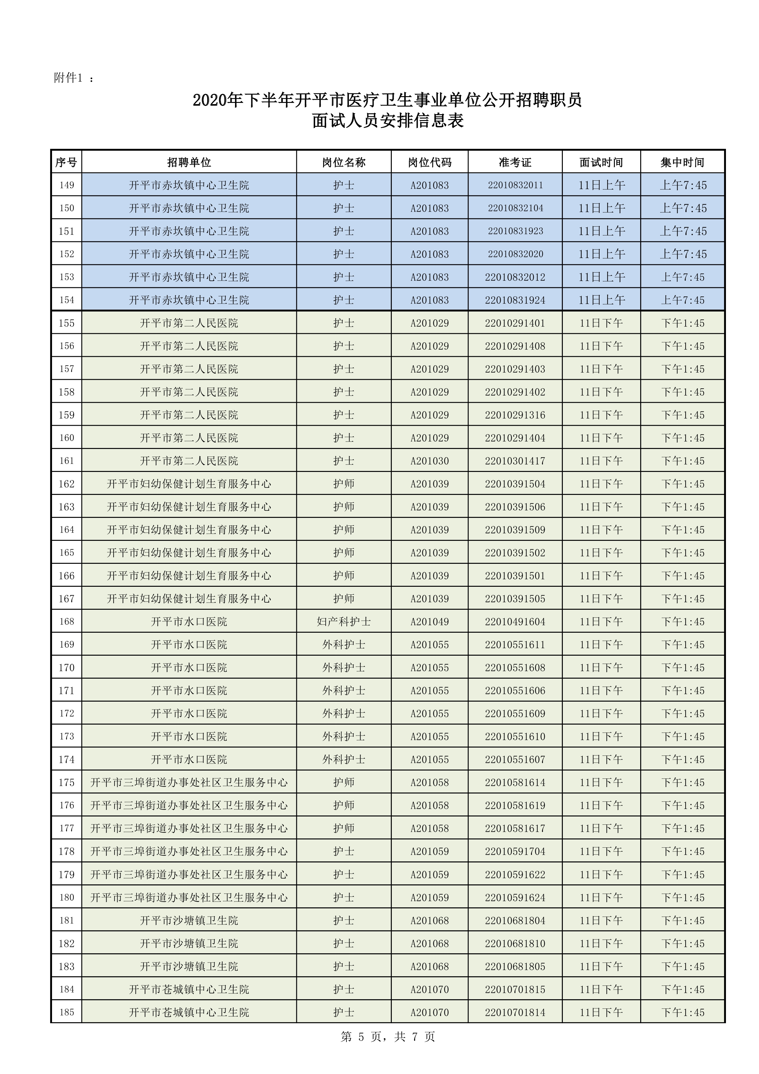 附件1：2020年下半年亚星官网
医疗卫生事业单位公开招聘职员面试人员安排信息表0004.jpg